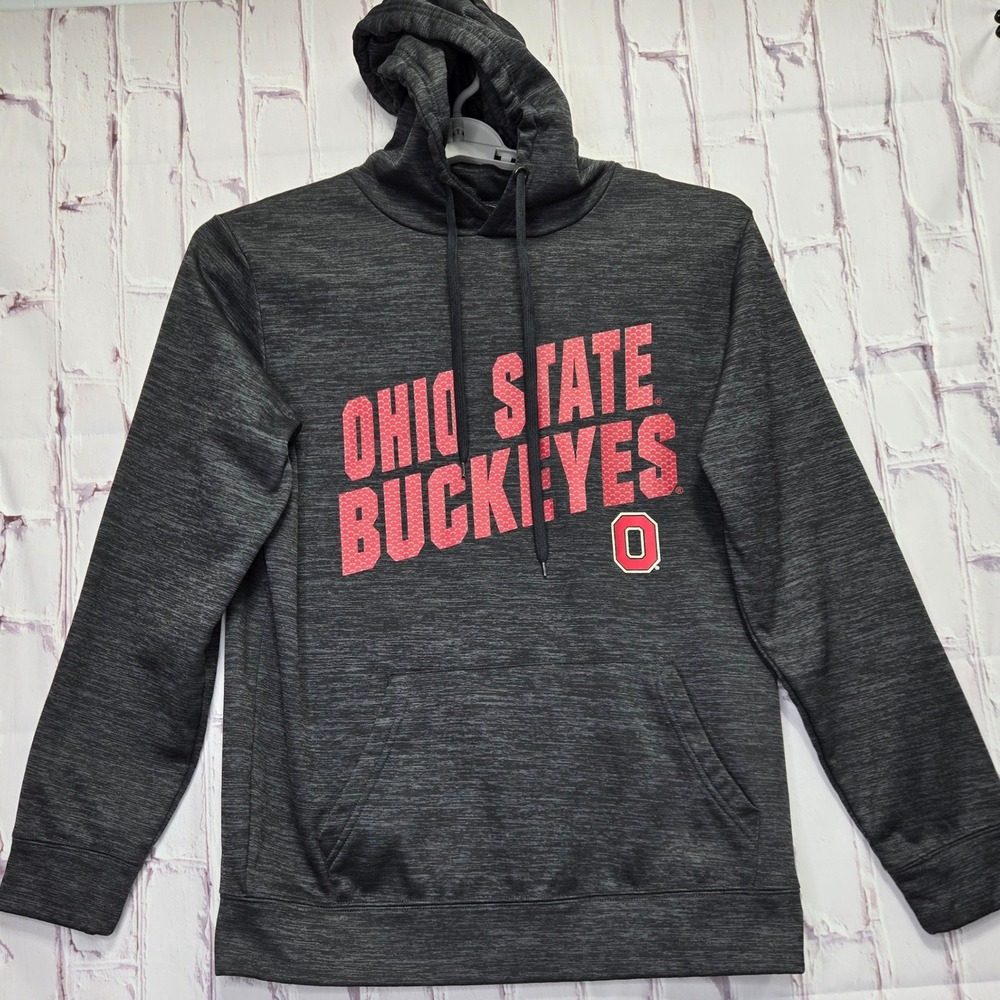 Ohio State Buckeyes NCAA Football Hoodie Gray Heather Graphic Sweatshirt Mens M